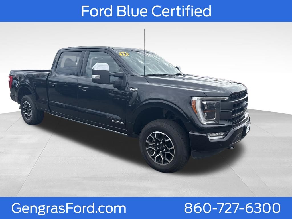 Agate Black Metallic 2022 Ford F-150 Lariat SuperCrew 4WD Pickup Truck Four-Wheel Drive Automatic