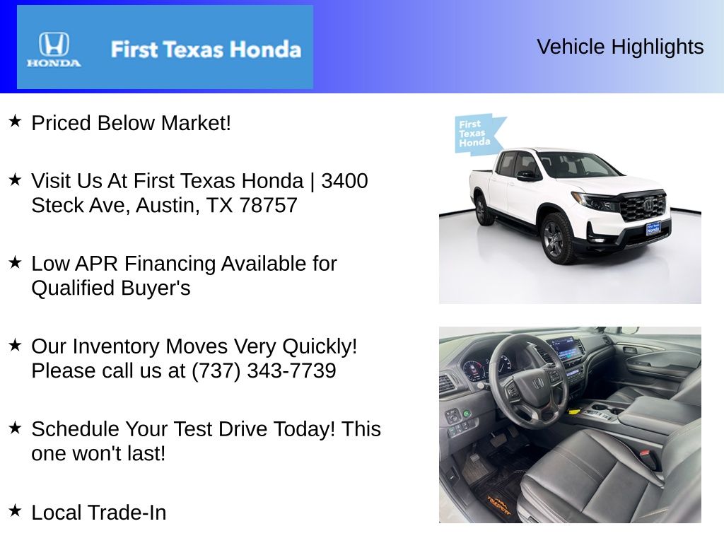 Used Car 2024 Honda Ridgeline  Trailsport For Sale Under $40,000 In Austin, Texas