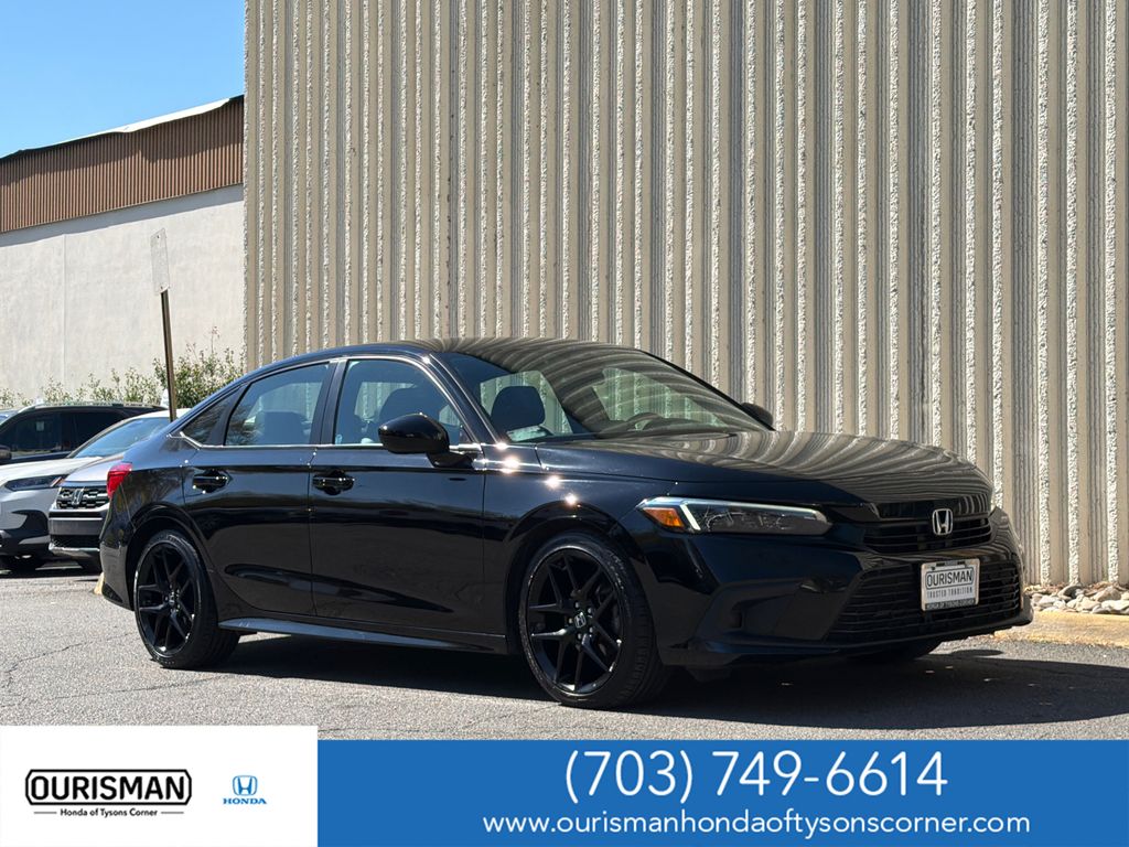 Crystal Black Pearl 2023 Honda Civic Sport FWD Sedan Front-Wheel Drive Continuously Variable Transmission