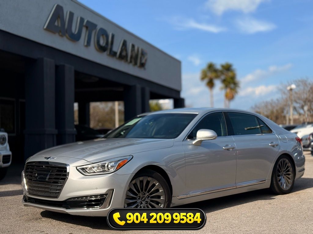 Silver Metallic 2017 Genesis G90 Ultimate Sedan Rear-Wheel Drive 8-Speed Automatic