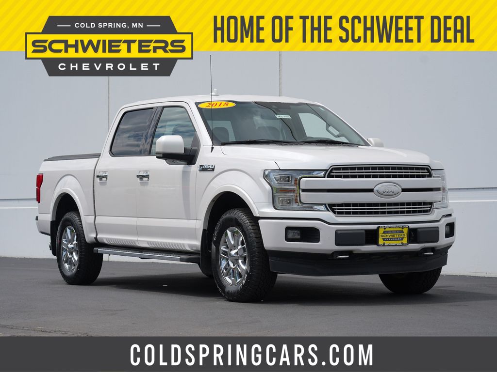 White Platinum Clearcoat Metallic 2018 Ford F-150 Pickup Truck Four-Wheel Drive Automatic