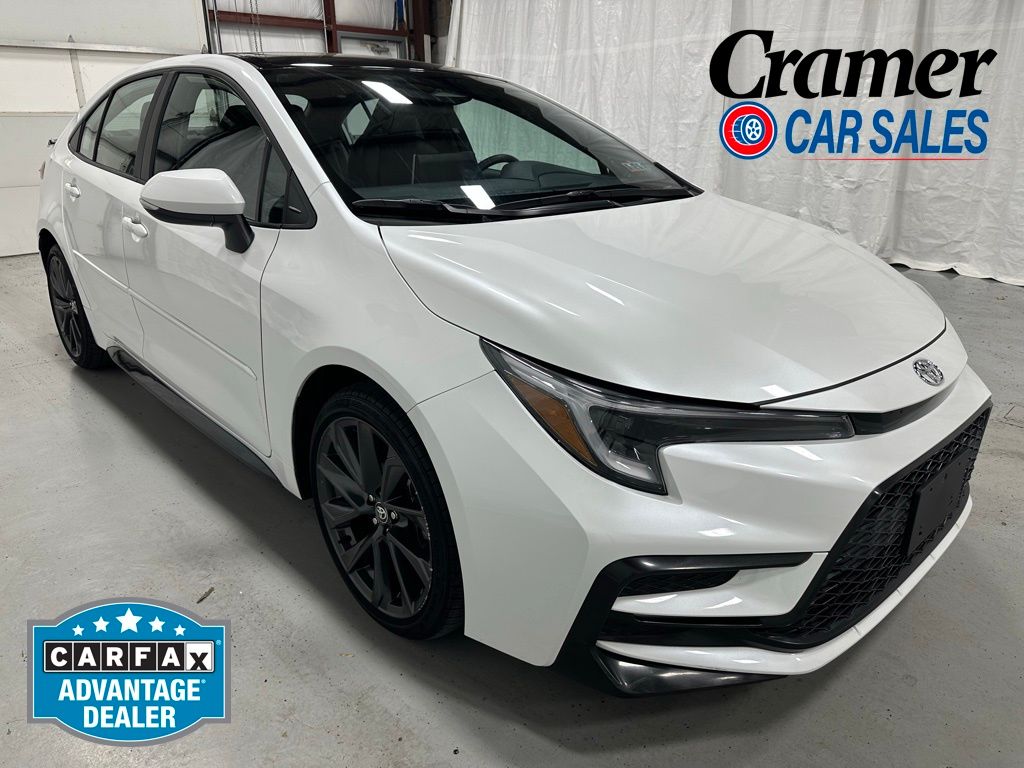Wind Chill Pearl/Midnight Black Metallic 2025 Toyota Corolla Sedan Front-Wheel Drive Continuously Variable Transmission
