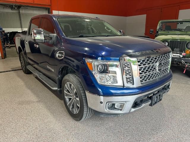Blue 2017 Nissan Titan Pickup Truck 7-Speed Automatic