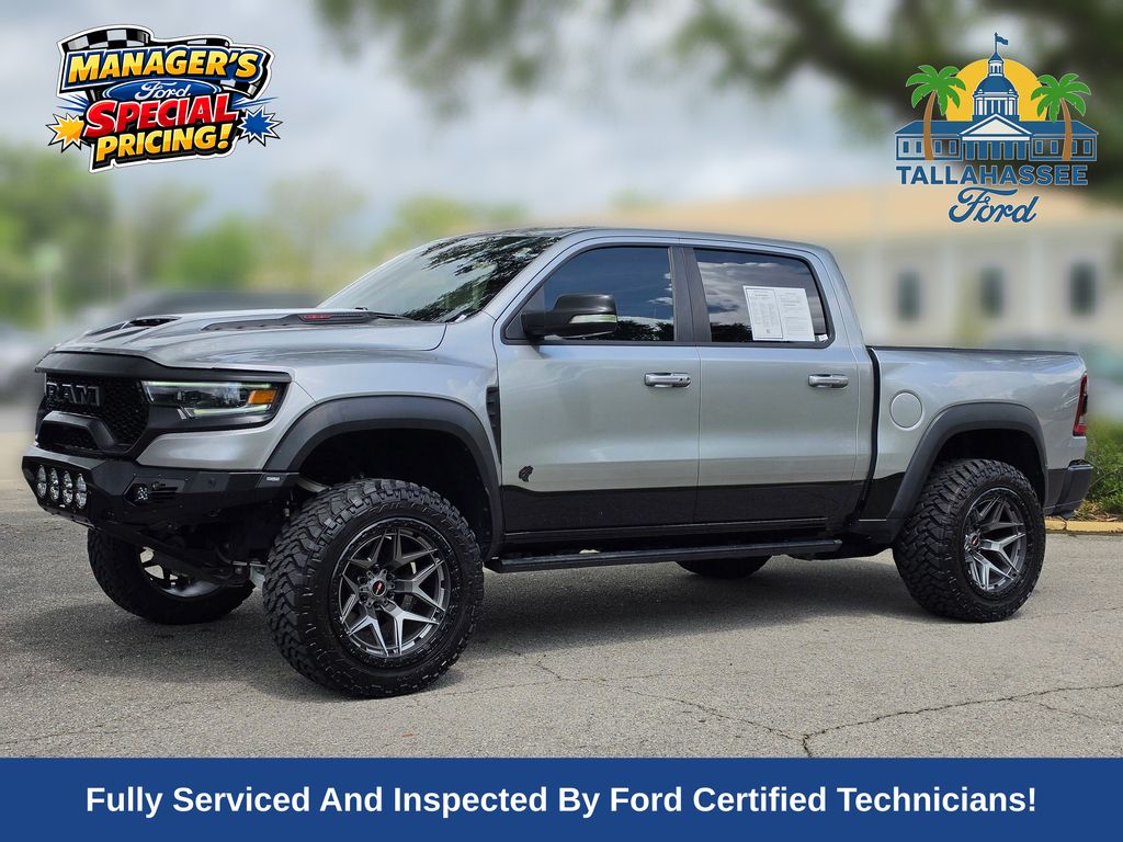Billet Silver Metallic Clearcoat 2021 RAM 1500 TRX Crew Cab 4WD Pickup Truck All-Wheel Drive 8-Speed Automatic