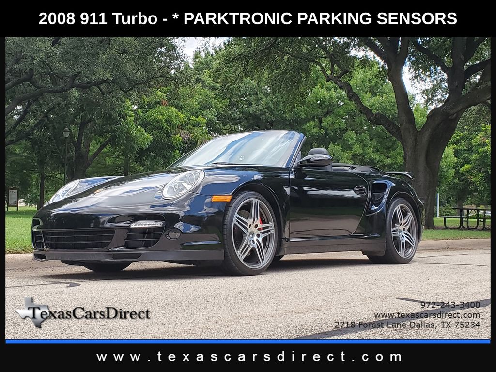 Black 2008 Porsche 911 Turbo Cabriolet AWD Convertible All-Wheel Drive 5-Speed Automatic