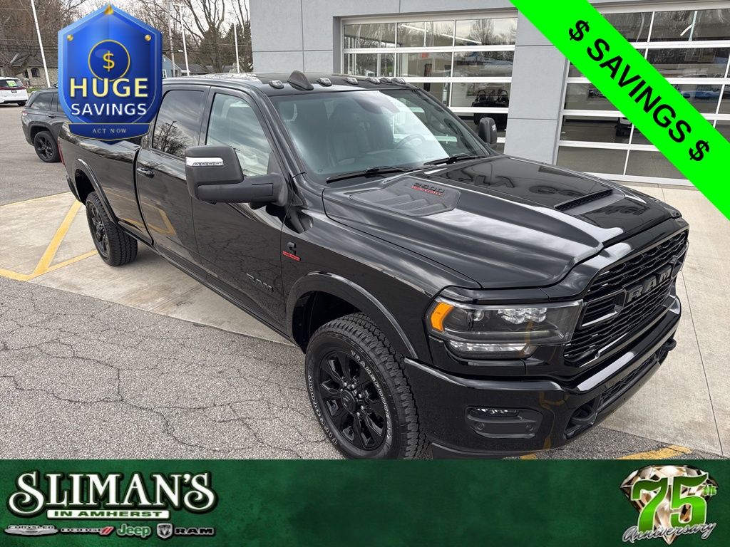 Diamond Black Crystal Pearlcoat 2023 RAM 2500 Limited Crew Cab LB 4WD Pickup Truck Four-Wheel Drive 6-Speed Automatic