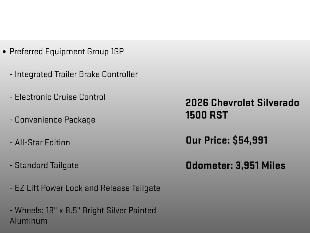 2026 Chevrolet Silverado 1500 RST Gray at Carlisle Cadillac Buick GMC