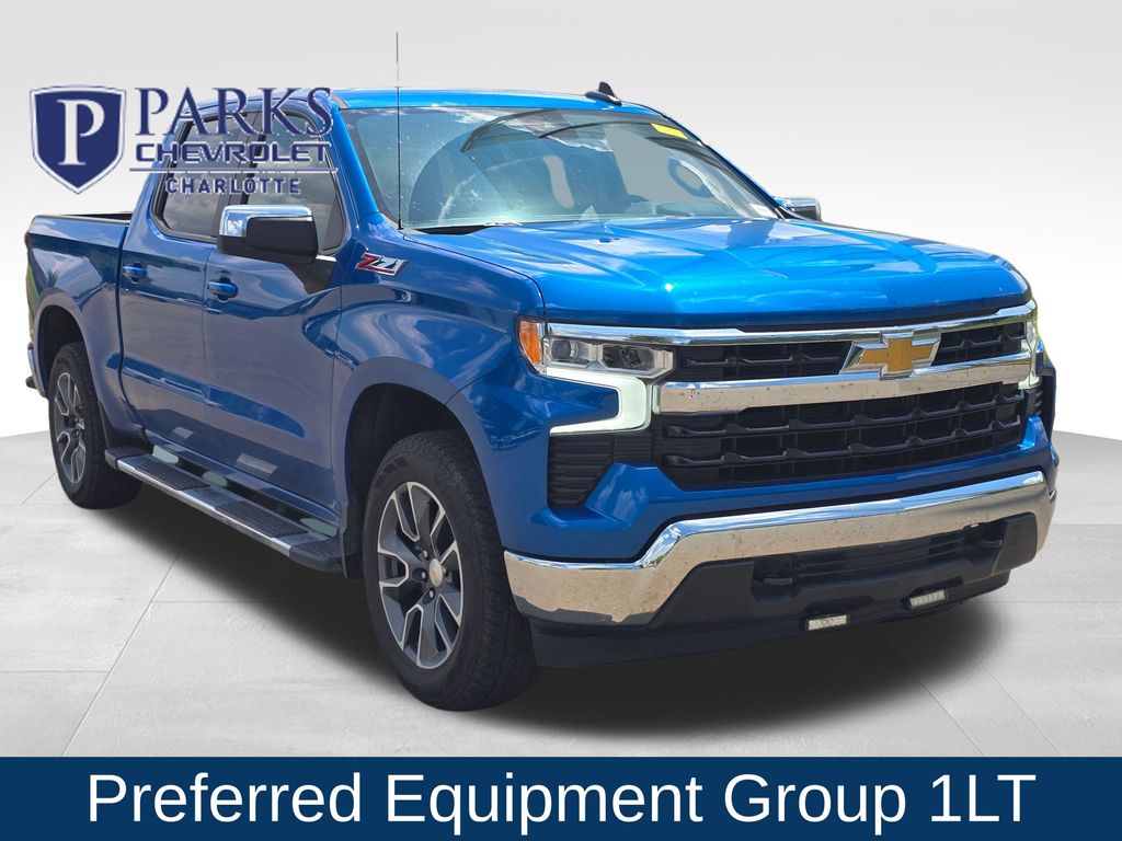 Glacier Blue Metallic 2023 Chevrolet Silverado 1500 Pickup Truck Four-Wheel Drive Automatic