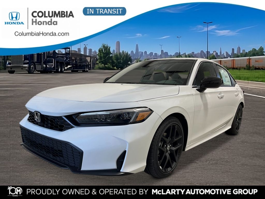 Platinum White Pearl 2026 Honda Civic Sedan Front-Wheel Drive Continuously Variable Transmission