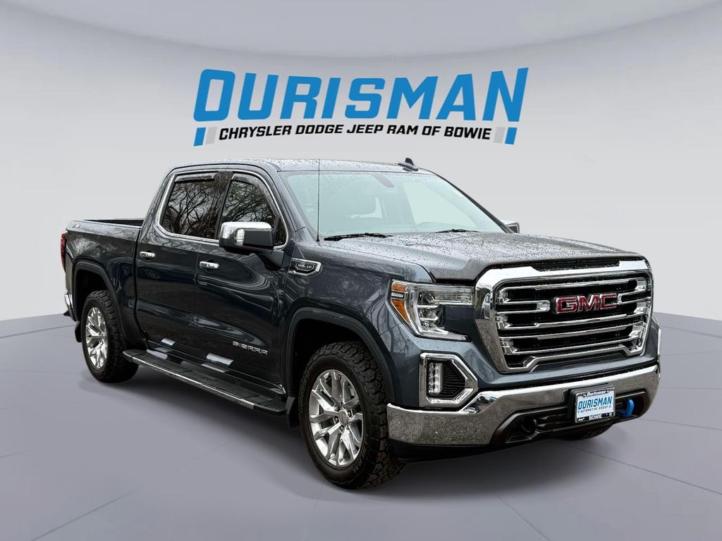 Gray (Dark Sky Metallic) 2019 GMC Sierra 1500 SLT Crew Cab 4WD Pickup Truck Four-Wheel Drive 8-Speed Automatic