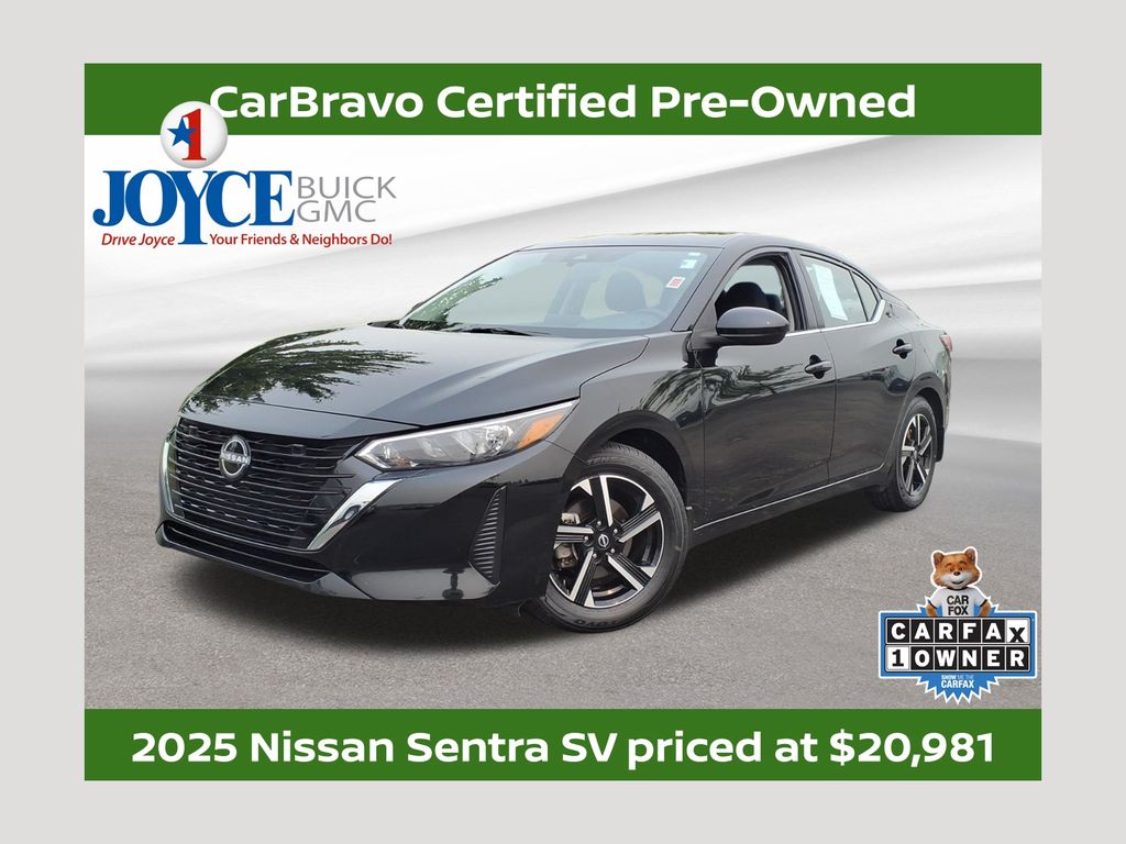 Super Black 2025 Nissan Sentra Sedan Front-Wheel Drive Continuously Variable Transmission