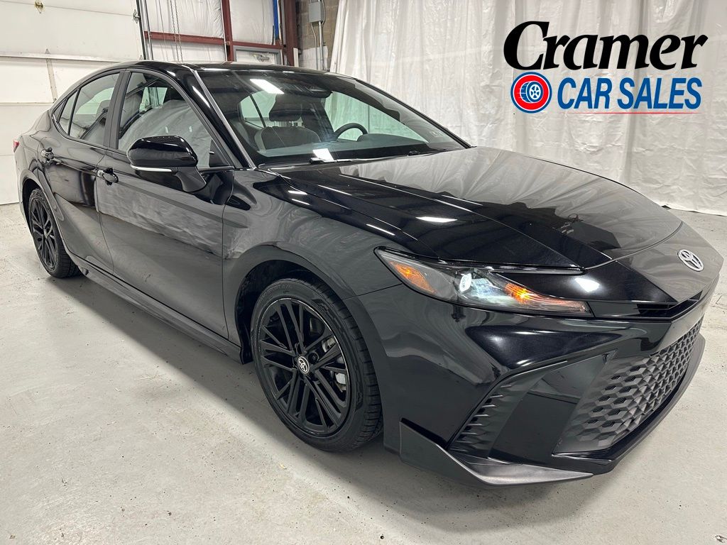 Midnight Black Metallic 2025 Toyota Camry SE FWD Sedan Front-Wheel Drive Continuously Variable Transmission