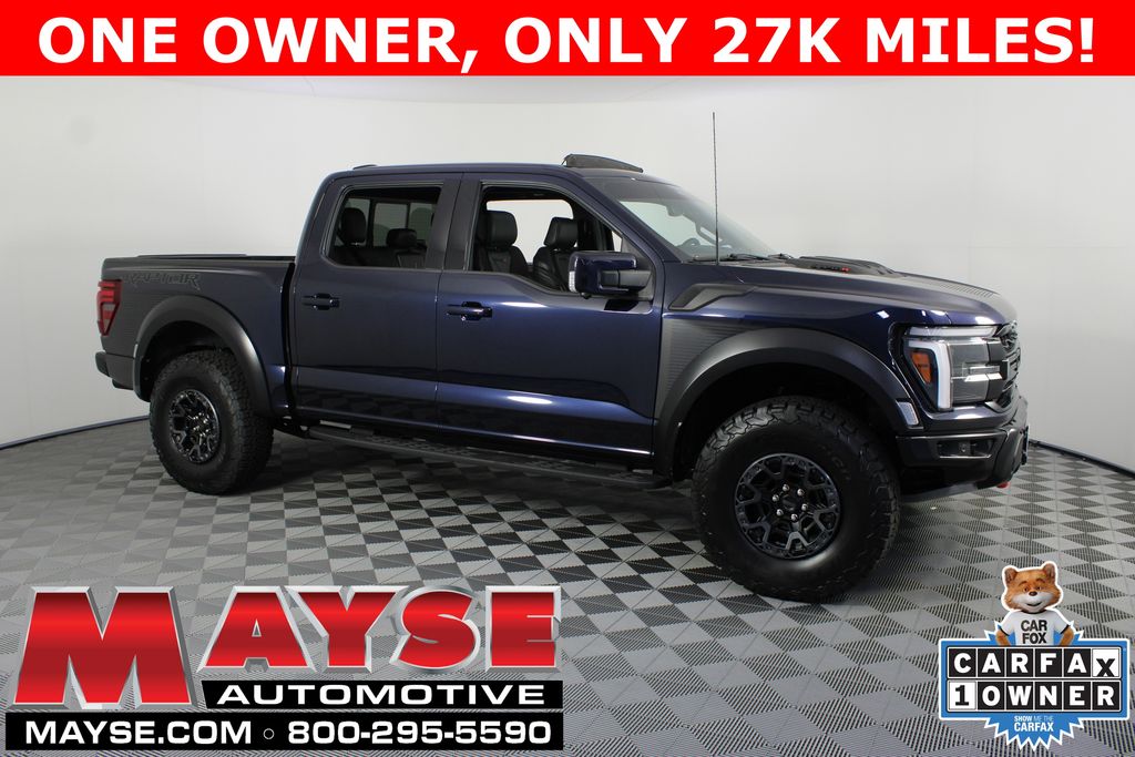 Antimatter Blue Metallic 2024 Ford F-150 Raptor SuperCrew 4WD Pickup Truck Four-Wheel Drive Automatic