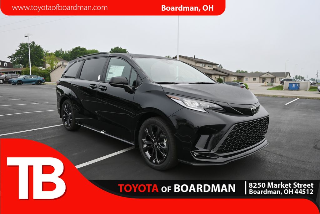 Midnight Black 2026 Toyota Sienna Minivan Front-Wheel Drive Continuously Variable Transmission