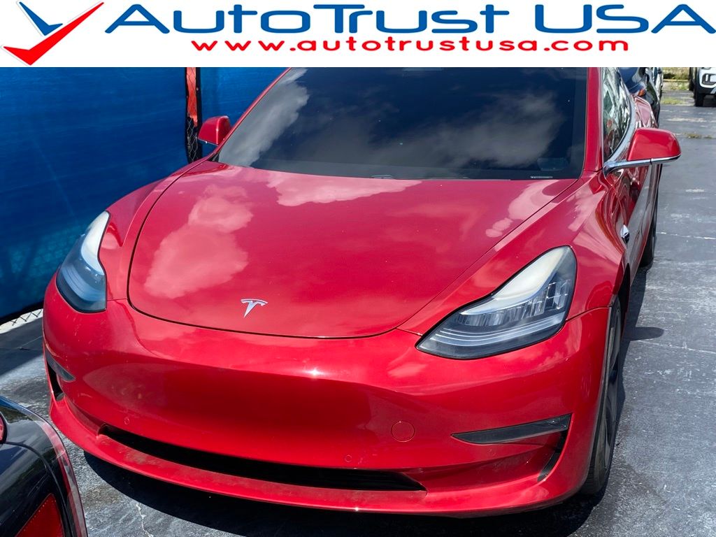 Red Multi-Coat 2018 Tesla Model 3 Mid Range RWD Sedan Rear-Wheel Drive 1-Speed Automatic