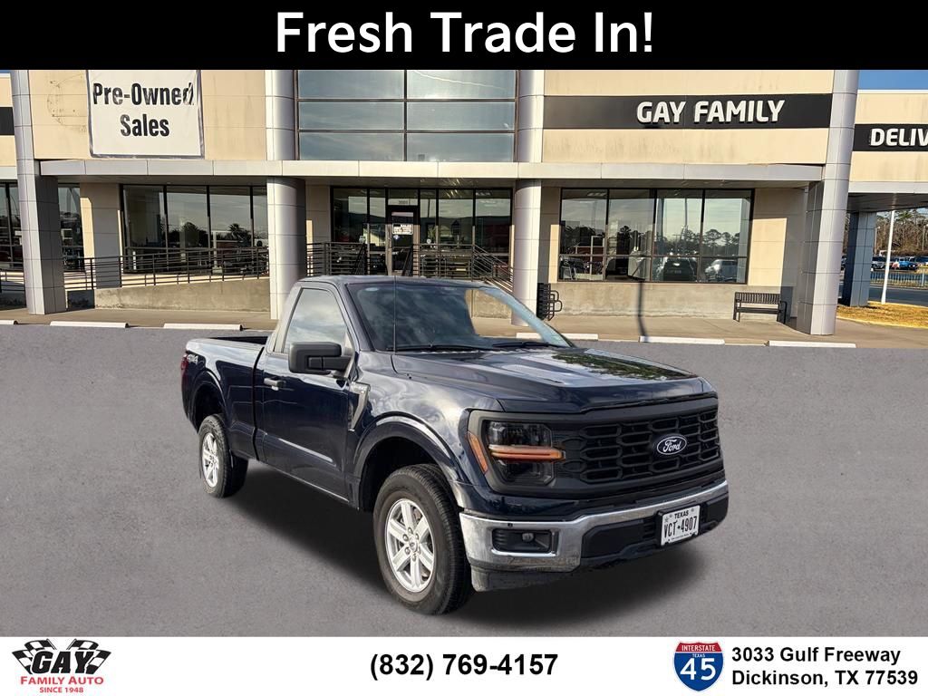 Blue Metallic 2024 Ford F-150 XL Regular Cab 4WD Pickup Truck Four-Wheel Drive Automatic