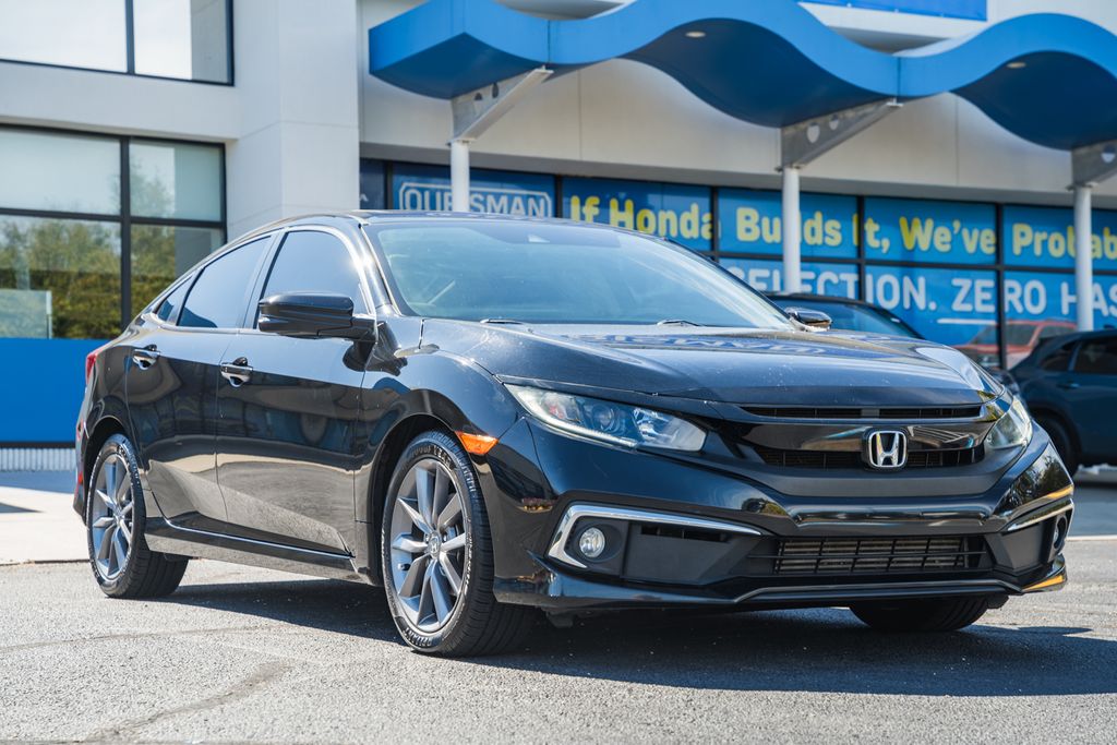 Black 2019 Honda Civic Sedan Front-Wheel Drive Continuously Variable Transmission
