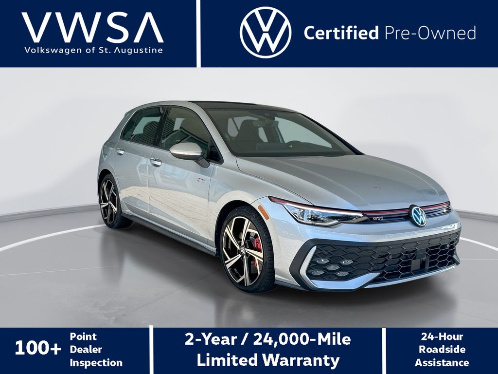 Alpine Silver Metallic 2025 Volkswagen Golf GTI Hatchback Front-Wheel Drive 7-Speed Dual Clutch