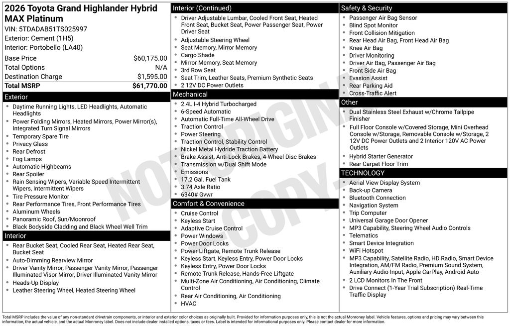 Used 2026 Toyota Grand Highlander Hybrid SUV