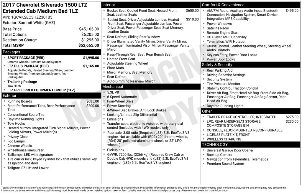 2017 Chevrolet Silverado 1500 LTZ 4X4 Double Cab Std Box's photo