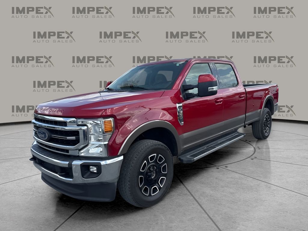 Rapid Red Metallic Tinted Clearcoat 2022 Ford F-350 Super Duty Lariat Crew Cab 4WD Pickup Truck Four-Wheel Drive Automatic