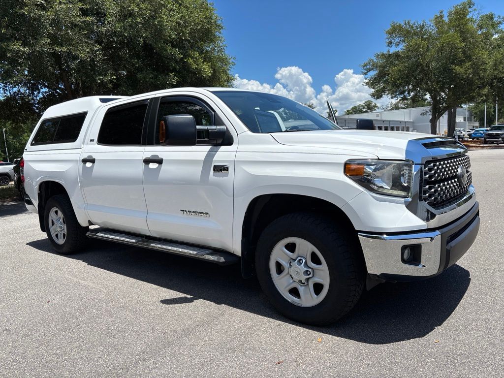 Super White 2021 Toyota Tundra SR5 CrewMax 4WD Pickup Truck Four-Wheel Drive 6-Speed Automatic