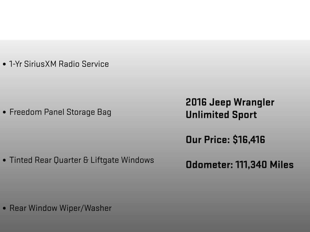 2016 Jeep Wrangler Unlimited Sport Red at Bob Ruth Ford