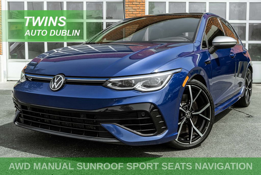 Blue 2024 Volkswagen Golf R Hatchback All-Wheel Drive 7-Speed Dual Clutch