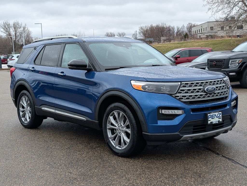 Blue 2021 Ford Explorer Limited AWD SUV / Crossover All-Wheel Drive Automatic