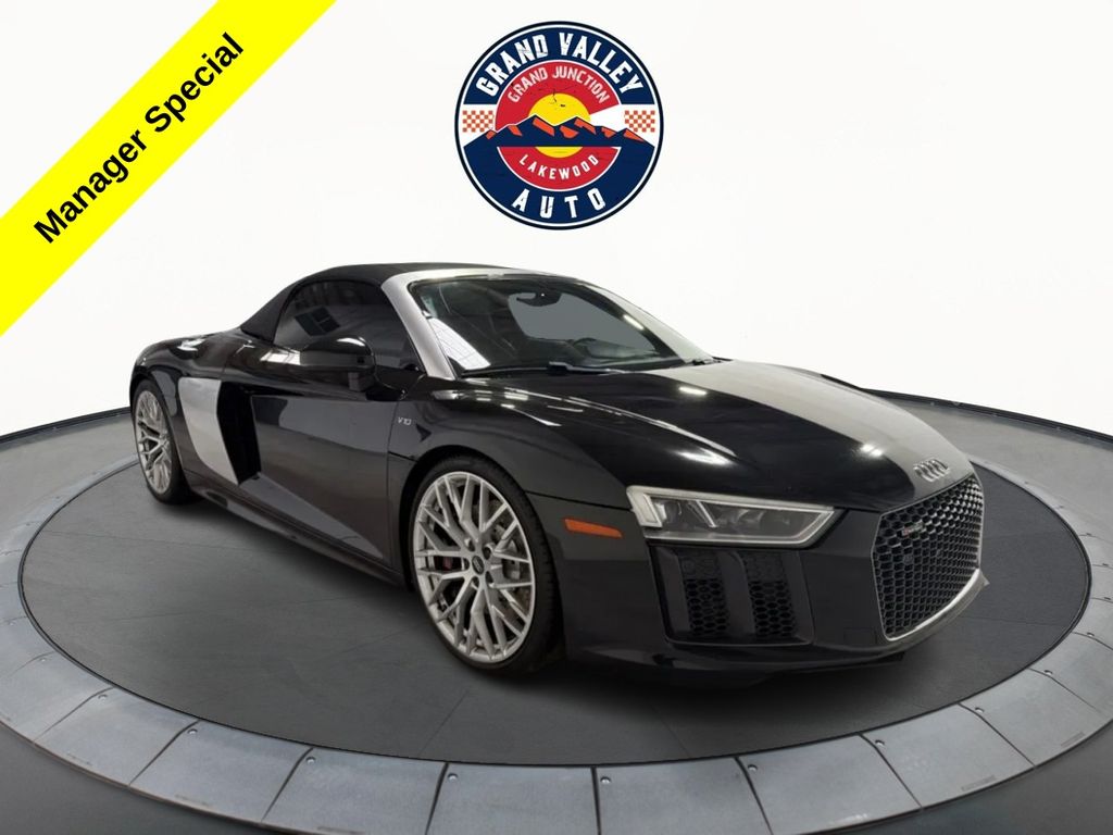 Mythos Black Metallic/Black Roof 2018 Audi R8 quattro V10 Spyder AWD Convertible All-Wheel Drive Automatic