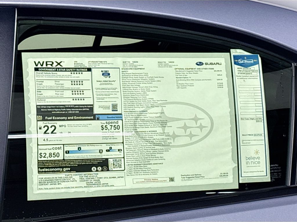 2026 Subaru WRX Premium