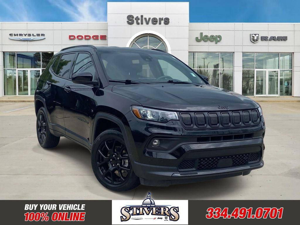 Diamond Black Crystal Pearlcoat 2022 Jeep Compass SUV / Crossover Four-Wheel Drive 9-Speed Automatic