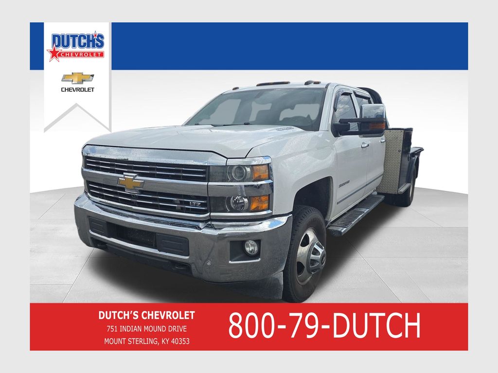 Summit White 2015 Chevrolet Silverado 3500HD LTZ Crew Cab 4WD Pickup Truck Four-Wheel Drive 6-Speed Automatic