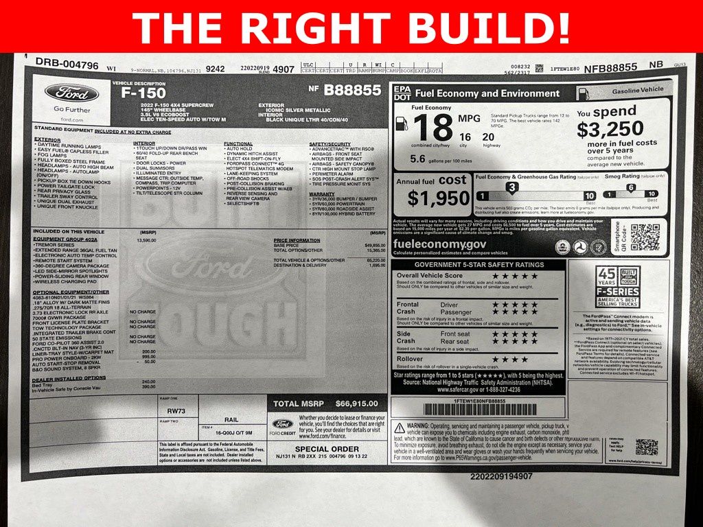 Used 2022 Iconic Silver Metallic Ford Tremor image 2