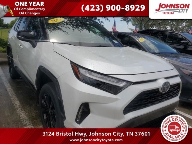 Wind Chill Pearl/Midnight Black Metallic 2023 Toyota RAV4 Hybrid SUV / Crossover All-Wheel Drive Continuously Variable Transmission
