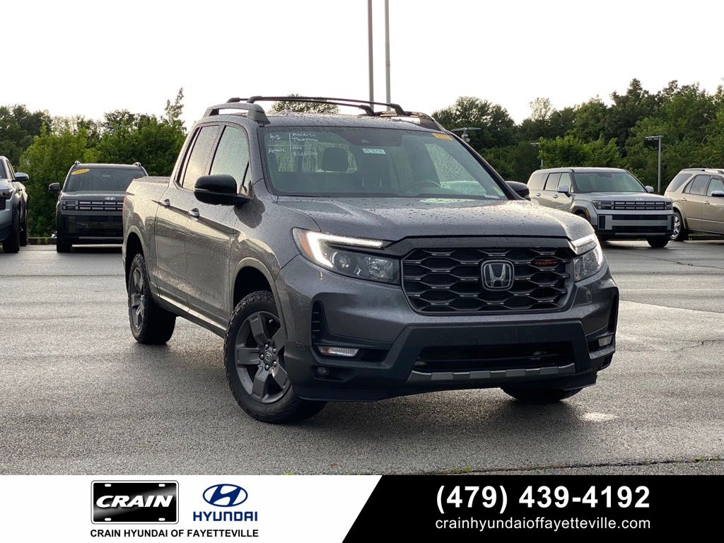 Gray 2024 Honda Ridgeline TrailSport AWD Pickup Truck All-Wheel Drive 9-Speed Automatic
