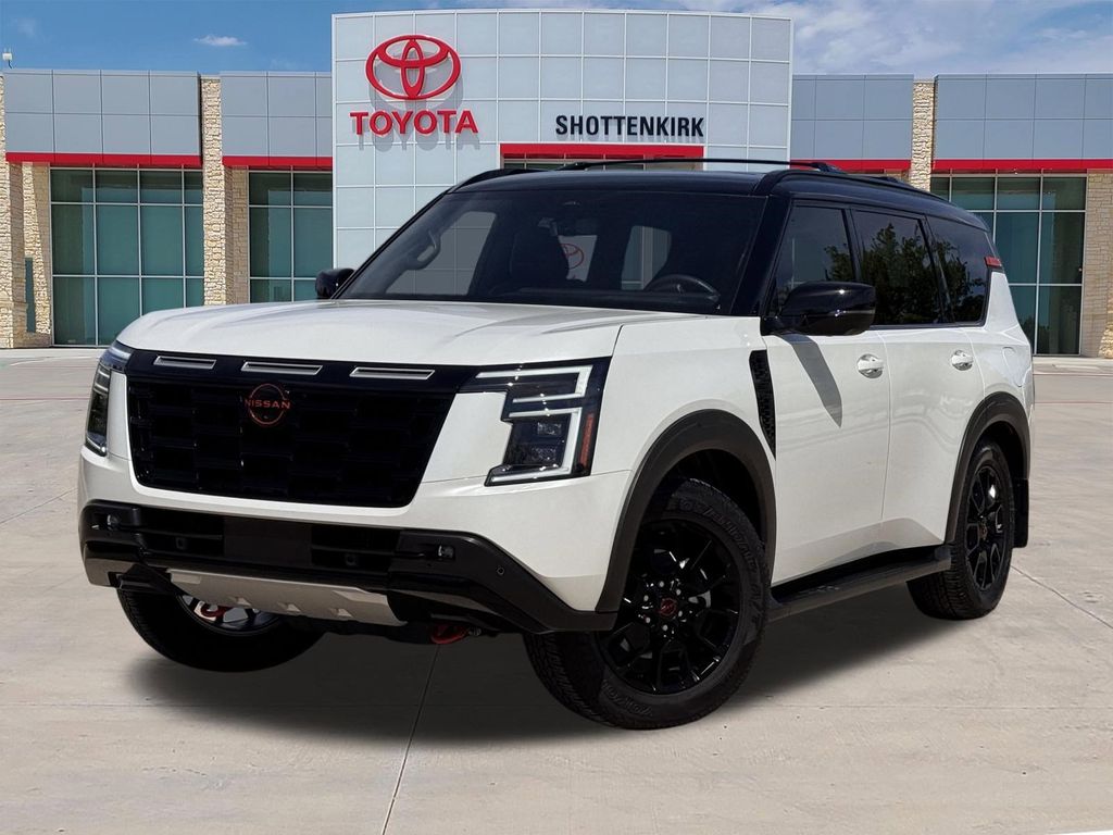 Aspen White Tricoat/Super Black 2025 Nissan Armada PRO-4X 4WD SUV / Crossover Four-Wheel Drive 9-Speed Automatic