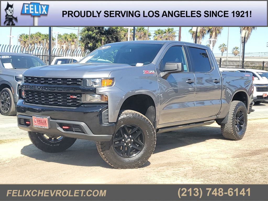 Gray (Steel Metallic) 2019 Chevrolet Silverado 1500 Pickup Truck Four-Wheel Drive 6-Speed Automatic Overdrive