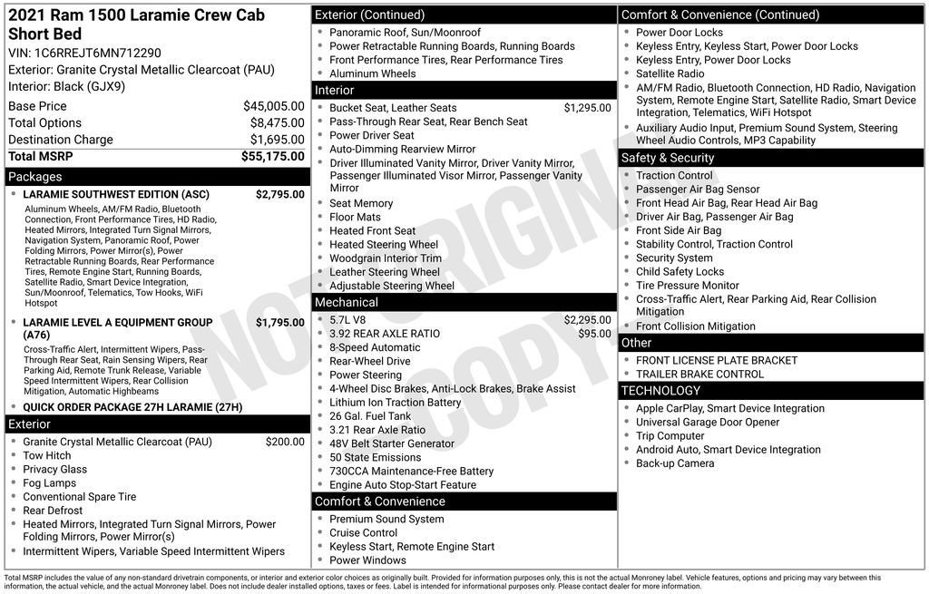 Used Car 2021 Ram 1500  Laramie For Sale Under $35,000 In Austin, Texas