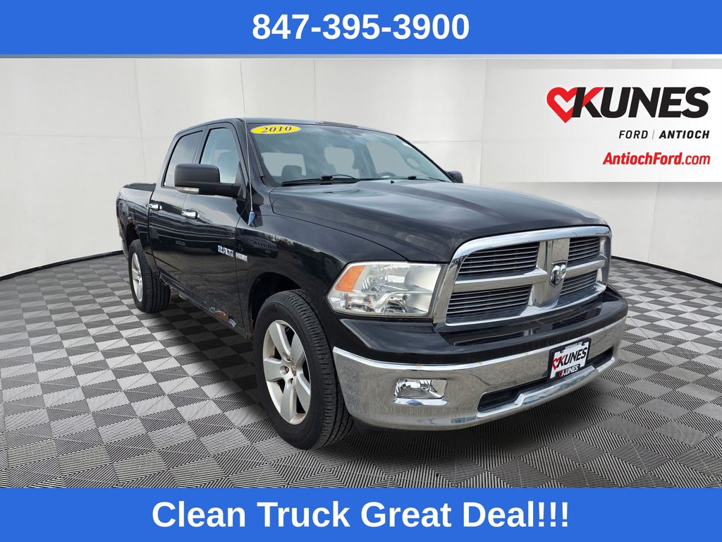 Brilliant Black Crystal Pearlcoat 2010 Dodge RAM 1500 SLT Crew Cab 4WD Pickup Truck Four-Wheel Drive 5-Speed Automatic