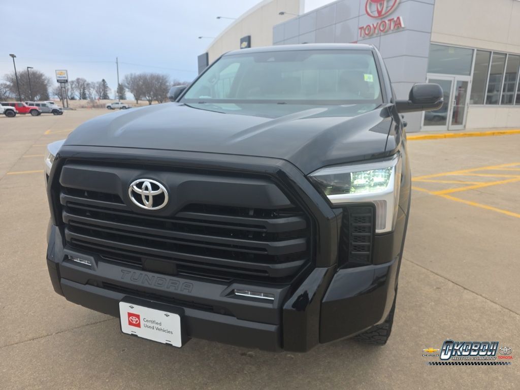 Midnight Black Metallic 2023 Toyota Tundra SR5 CrewMax Cab 4WD Pickup Truck Four-Wheel Drive Automatic