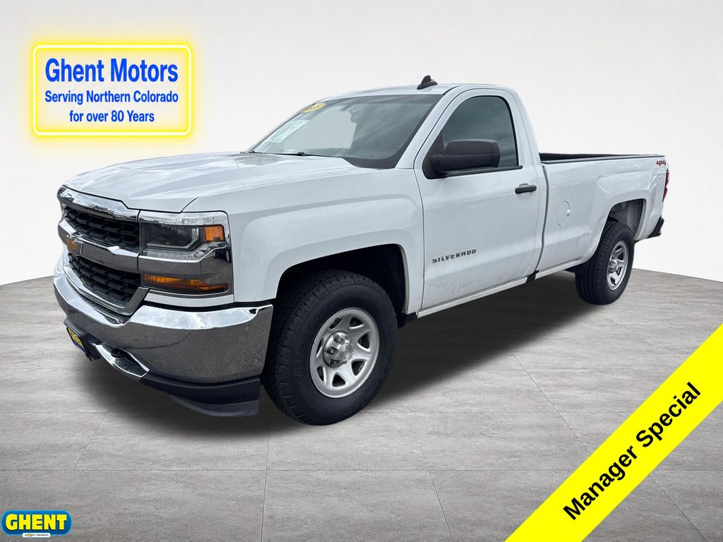 Summit White 2018 Chevrolet Silverado 1500 Pickup Truck Four-Wheel Drive 6-Speed Automatic Overdrive