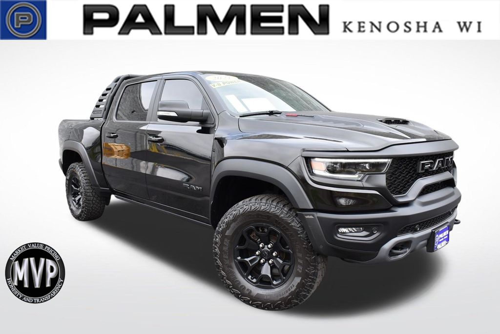 Diamond Black Crystal Pearlcoat 2021 RAM 1500 TRX Crew Cab 4WD Pickup Truck All-Wheel Drive 8-Speed Automatic
