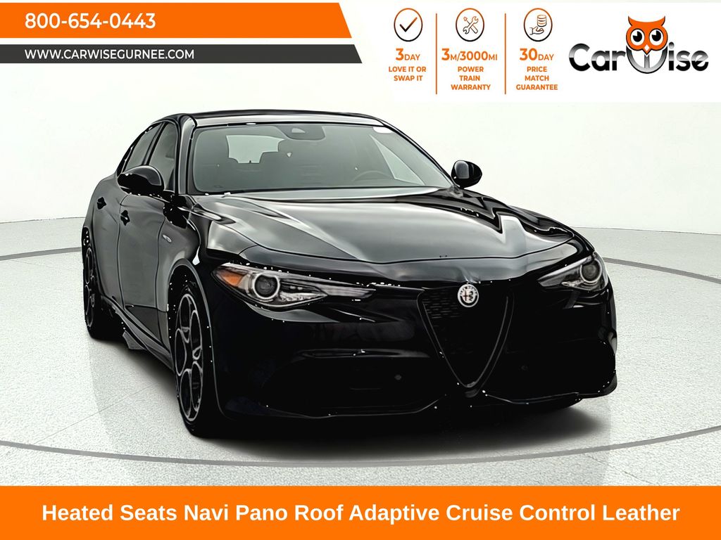 Vulcano Black Metallic 2023 Alfa Romeo Giulia Sedan All-Wheel Drive 8-Speed Automatic