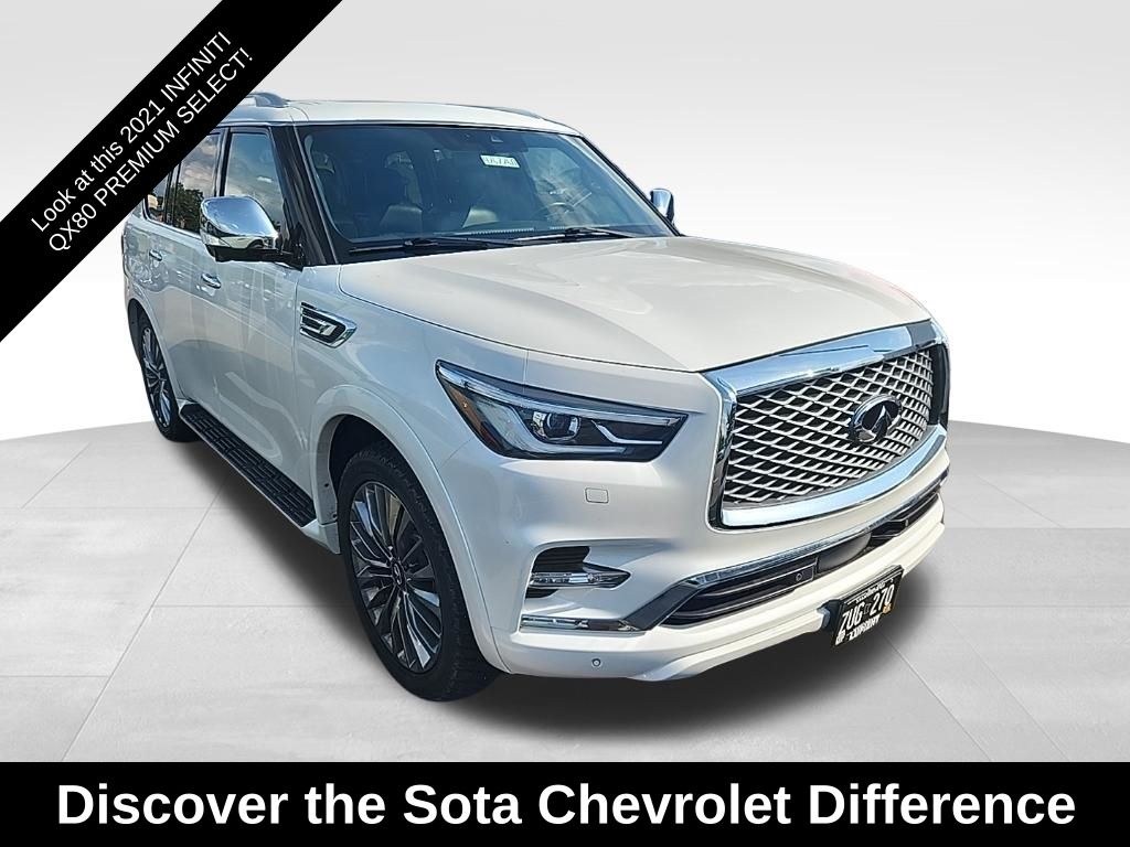 Moonstone White 2021 INFINITI QX80 SUV / Crossover All-Wheel Drive 7-Speed Automatic
