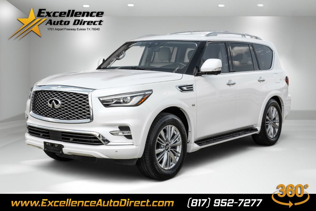 Moonstone White 2019 INFINITI QX80 SUV / Crossover Rear-Wheel Drive 7-Speed Automatic