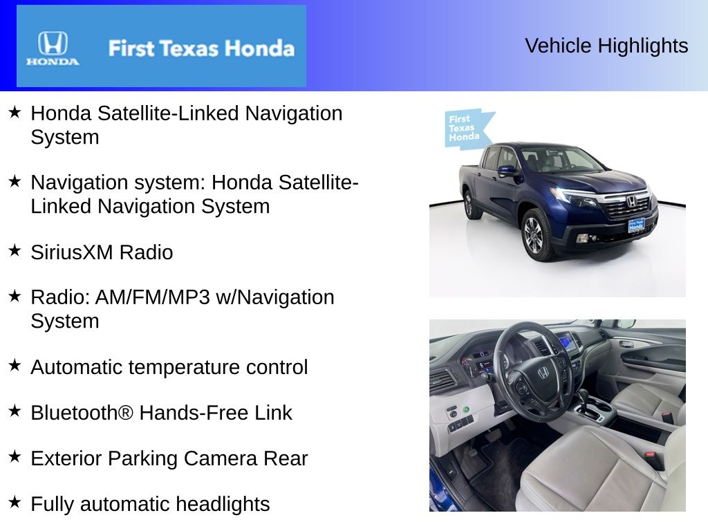 Used Car 2019 Honda Ridgeline  Rtl-t For Sale Under $25,000 In Austin, Texas