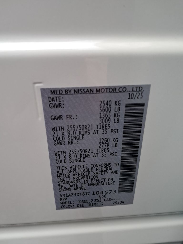 2026 Nissan Murano Platinum White at John Sisson Motors