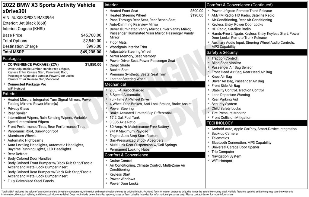 Certified Used 2022 Black BMW xDrive30i image 5