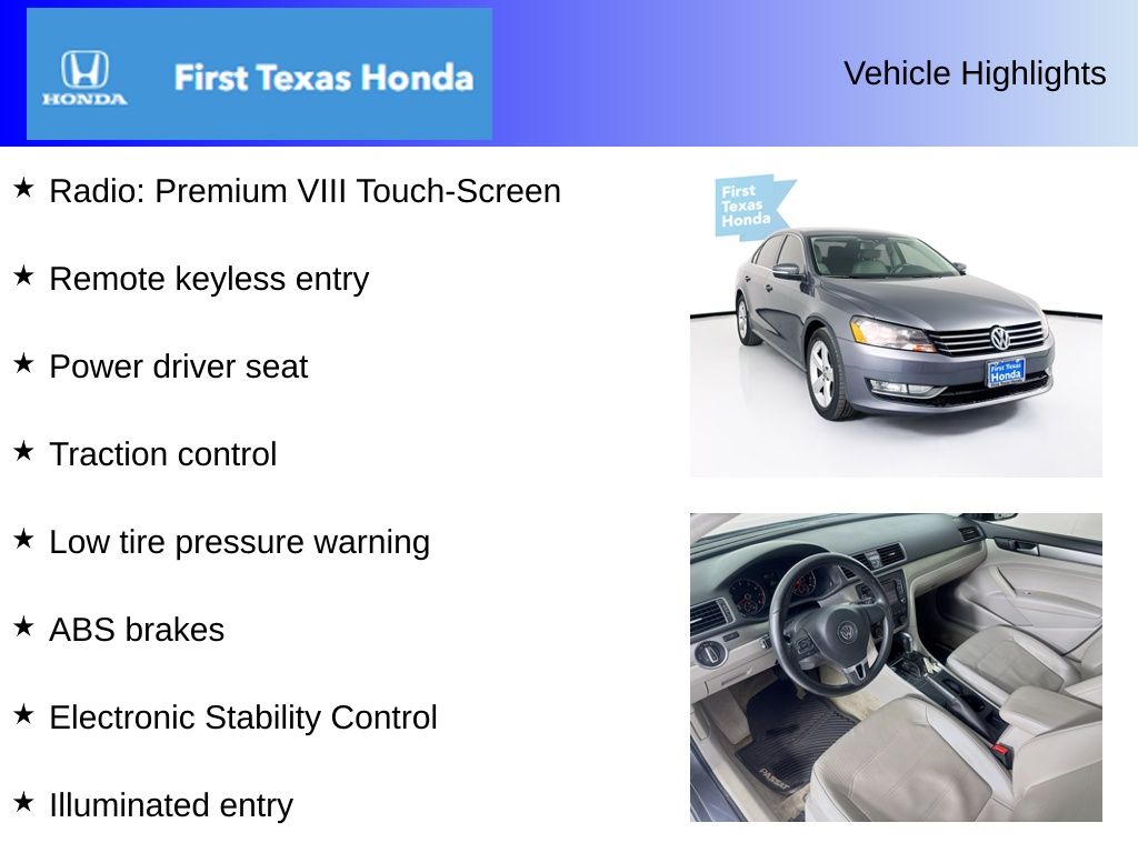 Used Car 2015 Volkswagen Passat  1.8t Limited Edition For Sale Under $10,000 In Austin, Texas